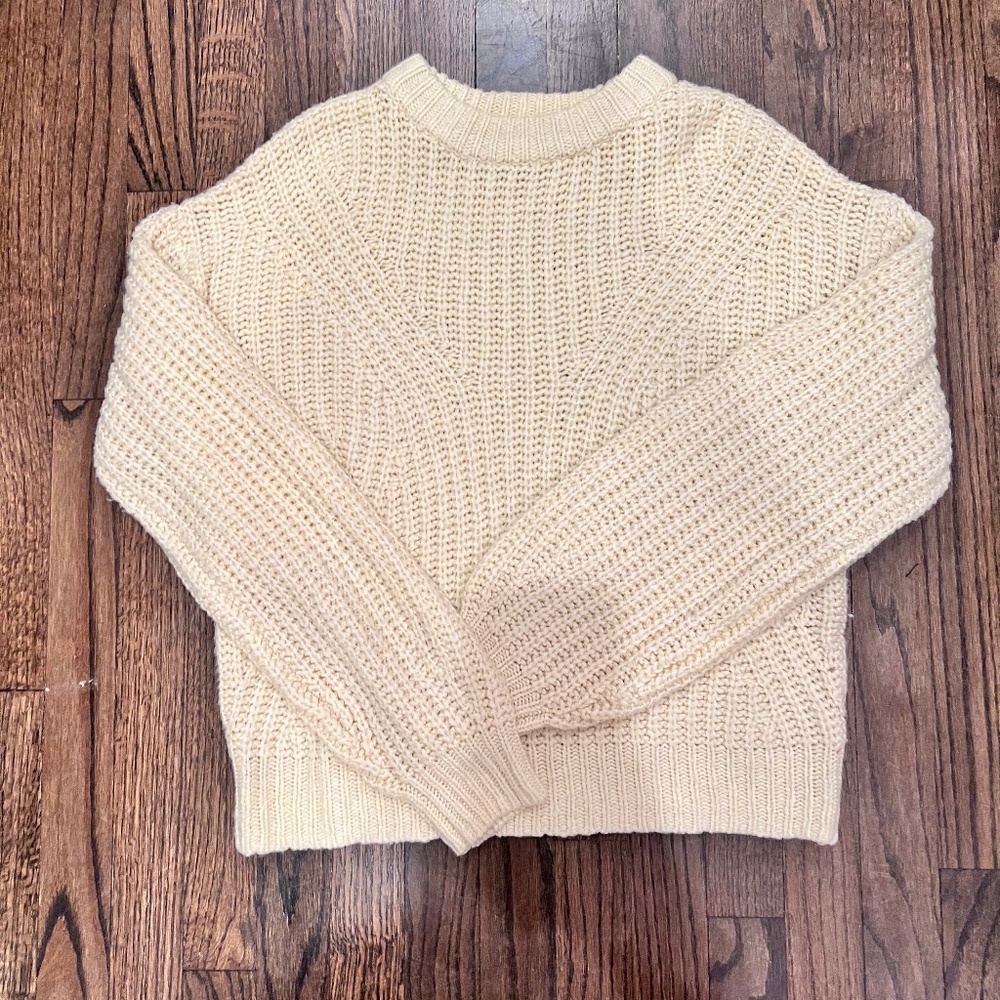 butter yellow chunky knit sweater
